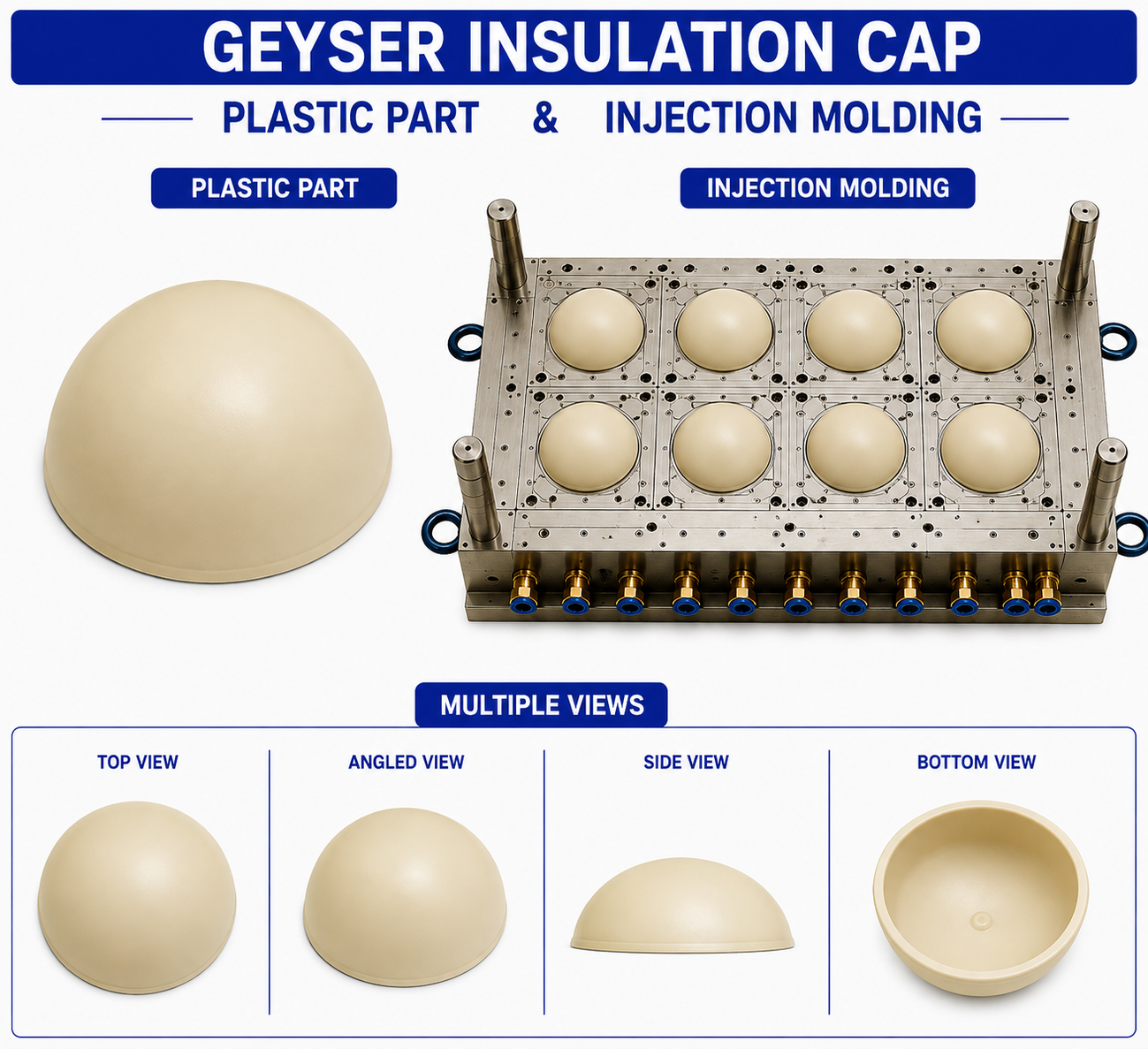 Geyser Plastic Insulation Cap Mould and Moulding Service
